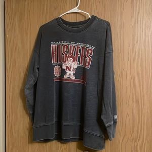 Grey oversized Nebraska Cornhuskers sweatshirt by Tailgate